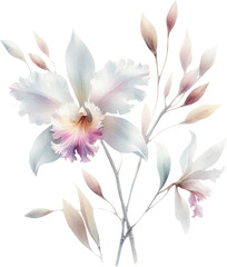 delicate light flower in watercolor style