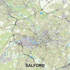 Fototapeta premium Salford, United Kingdom map poster art
