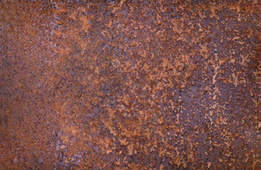 Rusty cast brown iron industrial background - copy space