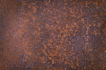 Rusty cast brown iron industrial background - copy space