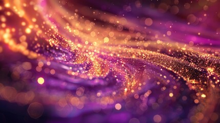 Fototapeta premium Golden Glitter Swirl in Cosmic Red Nebula Abstract Background