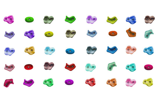 climbing holds set. vector file. isolated. transparent
