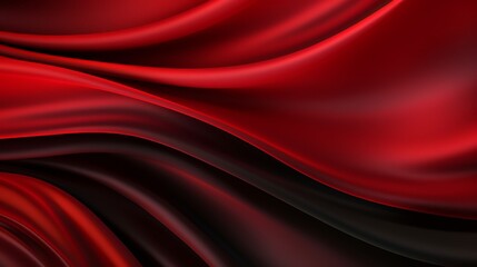 Elegant Red Silk Fabric Texture with Flowing Black Shadows