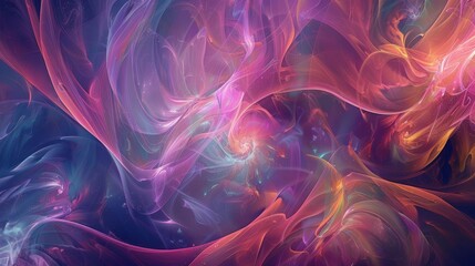 Fototapeta premium Rich colors and swirling patterns with shimmering particles in abstract wallpaper. Amazing wallpaper