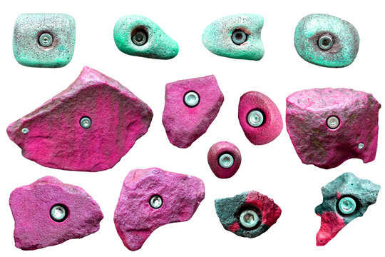 climbing holds set. vector file. isolated. transparent
