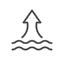 Waterproof related icon outline and linear vector.
