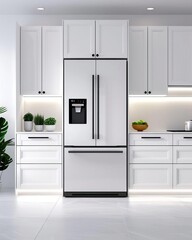 Innovative Smart Refrigerator with Touch Screen Interface  Kitchen Technology Concept