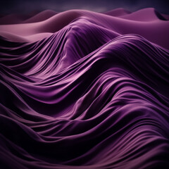 Fototapeta premium A purple fabric with a shiny texture. The fabric is folded and has a wave-like pattern
