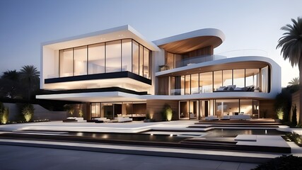 Inspiration for modern house concepts that are perfect for commercial rental properties, residences for sale, and advertising featuring opulent, contemporary homes