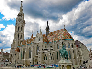 Beautiful Matthias Church, a World Heritage Site, Budapest, Hungary