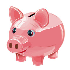 Piggy bank. vector file. isolated. transparent