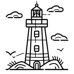 Lighthouse  icon, Lighthouse outline, Lighthouse  vector, ocean svg, ocean cliparts, clipart png, sea creatures, ship svg, Lighthouse SVG, Minimalist Line Art, sea svg, ocean svg, lighthouse, light,