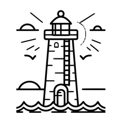 Lighthouse  icon, Lighthouse outline, Lighthouse  vector, ocean svg, ocean cliparts, clipart png, sea creatures, ship svg, Lighthouse SVG, Minimalist Line Art, sea svg, ocean svg, lighthouse, light,