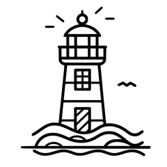 Lighthouse  icon, Lighthouse outline, Lighthouse  vector, ocean svg, ocean cliparts, clipart png, sea creatures, ship svg, Lighthouse SVG, Minimalist Line Art, sea svg, ocean svg, lighthouse, light, s