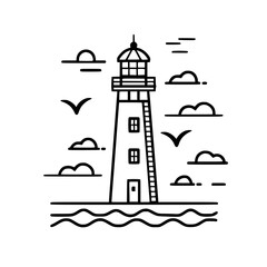 Lighthouse  icon, Lighthouse outline, Lighthouse  vector, ocean svg, ocean cliparts, clipart png, sea creatures, ship svg, Lighthouse SVG, Minimalist Line Art, sea svg, ocean svg, lighthouse, light, s