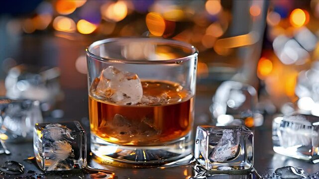 Elevate Your Whiskey Experience with Luxury Chill: Stainless Steel Ice Cubes. Concept Whiskey lover, Stainless steel, Ice cubes,  Luxury chill, Enhance experience
