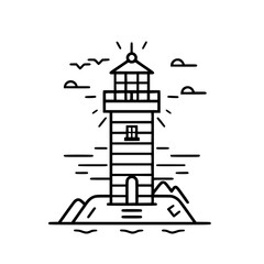 Naklejka premium Lighthouse icon, Lighthouse outline, Lighthouse vector, ocean svg, ocean cliparts, clipart png, sea creatures, ship svg, Lighthouse SVG, Minimalist Line Art, sea svg, ocean svg, lighthouse, light, s