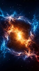 Cosmic Odyssey Futuristic Spaceship in Vibrant Galaxy