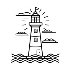 Lighthouse  icon, Lighthouse outline, Lighthouse  vector, ocean svg, ocean cliparts, clipart png, sea creatures, ship svg, Lighthouse SVG, Minimalist Line Art, sea svg, ocean svg, lighthouse, light, s