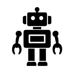 Futuristic Robot Icon - Robotic Character, AI Symbol, Cyborg Concept