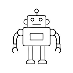 Robot Icon: AI Technology Symbol for Future Industry, Mechanical Automation and Modern Engineering in Robotics and Artificial Intelligence