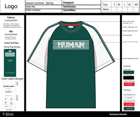 t- shirt tech pack design template . vector format
