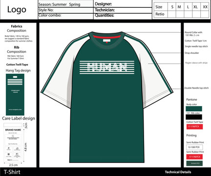 t- shirt tech pack design template . vector format
