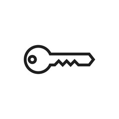 Simple stroke rounded key on white background.