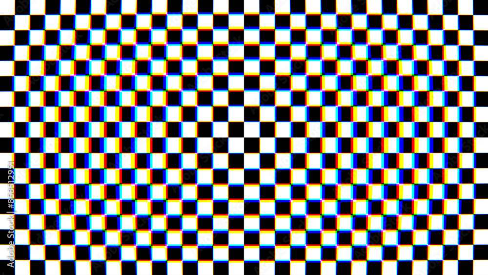 Poster distorted checkered texture background with glitch effect. graphic design element for textile, wrapp