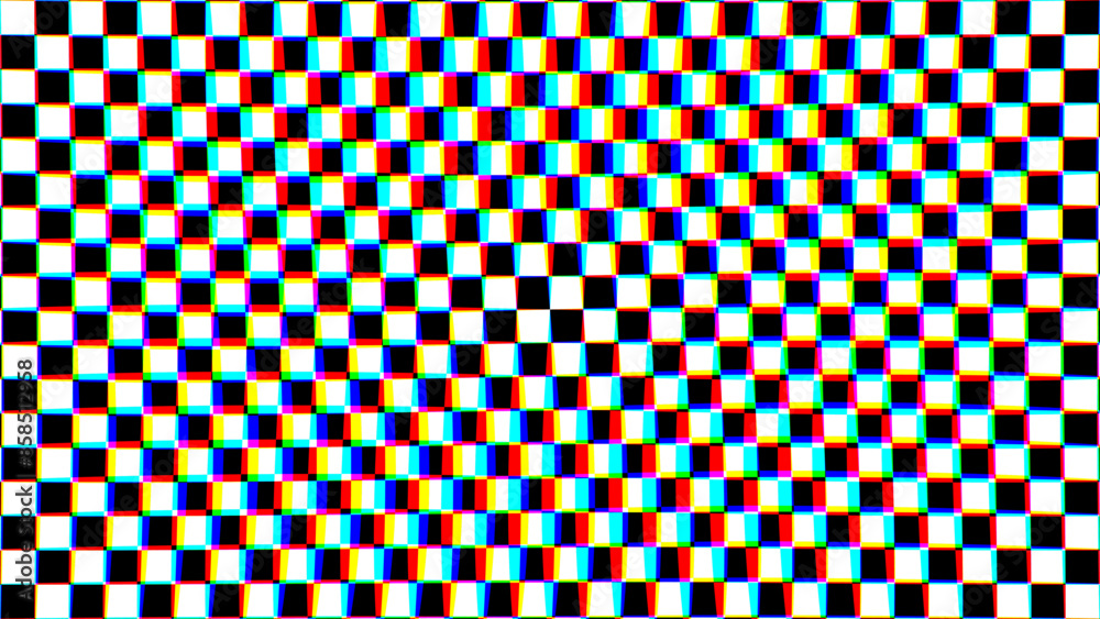 Poster distorted checkered texture background with glitch effect. graphic design element for textile, wrapp