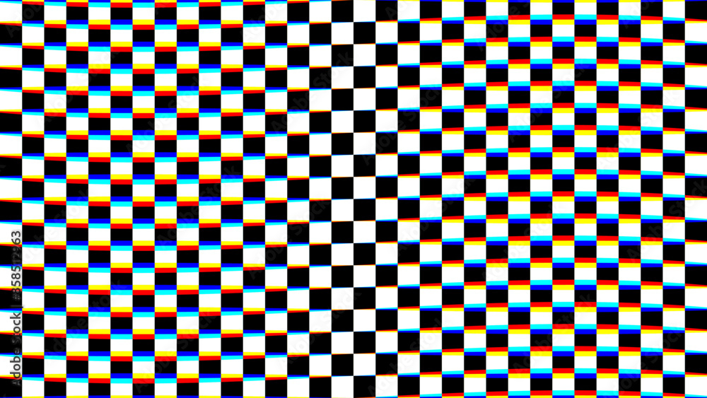 Poster distorted checkered texture background with glitch effect. graphic design element for textile, wrapp