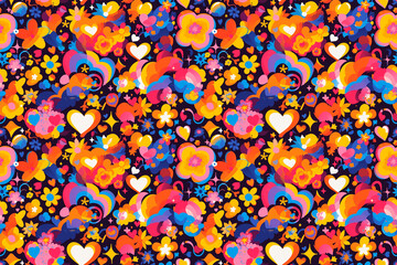 A seamless pattern of flowing orange and yellow waves, creating a warm and energetic tile ornament perfect for dynamic and lively designs.