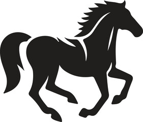 horse silhouette isolated on white