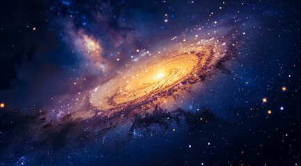 Naklejka premium Galaxy and cosmos exploration, spectacular view of the universe and milky way