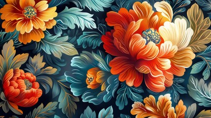 Colorful floral pattern design