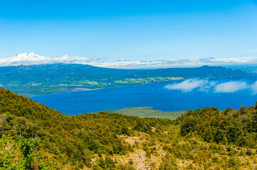 View of Llanquihue lake from Volcano Osorno in the Southern Chile