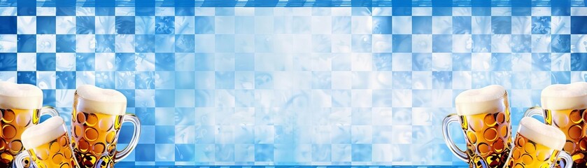 Oktoberfest Template A rectangular blue frame with white borders