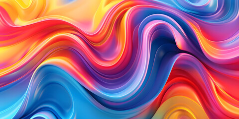 Obraz premium Dynamic abstract background with swirling rainbow colors and fluid shapes, perfect for vibrant and energetic product presentations