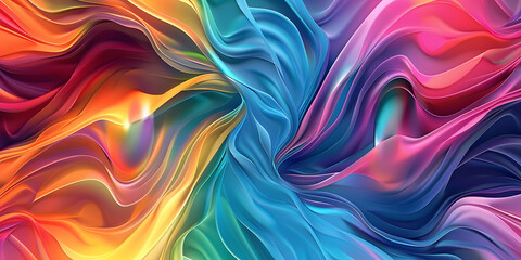 Obraz premium Dynamic abstract background with swirling rainbow colors and fluid shapes, perfect for vibrant and energetic product presentations