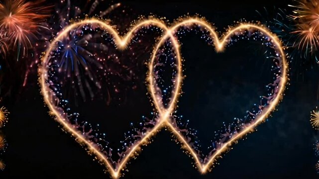 heart shape made of sparkles