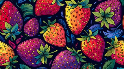 Vibrant strawberry pattern