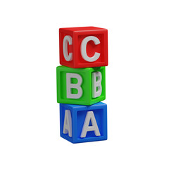 3d render  alphabet cubes  illustration
