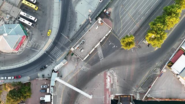 The docking and departure of the car ferry operating on the Bosphorus at the Harem port, with the background of Haydarpaşa and old Istanbul