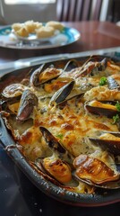 seafood, casserole of Zeeland mussels.  