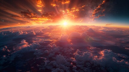 Sunrise over clouds