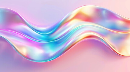 Fototapeta premium Pastel Abstract Background Design: Wavy Iridescent Shape
