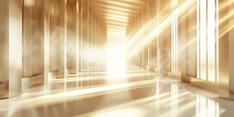 Obraz premium Abstract background of light office space with blurred lines, neutral tones, and smooth texture