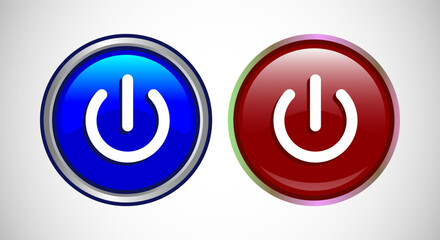 Start icon power button design illustration