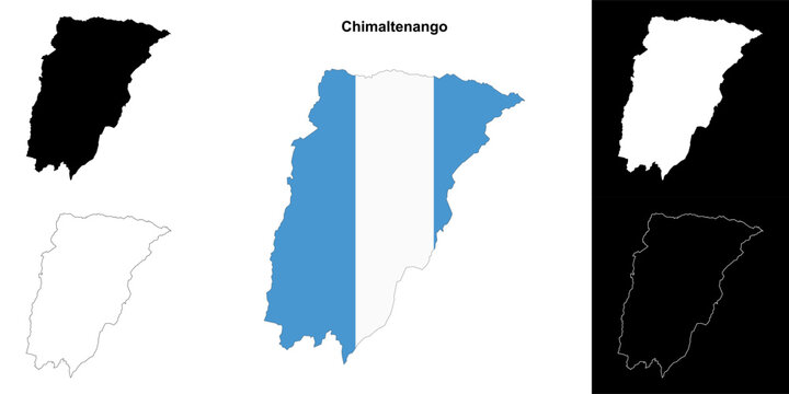 Chimaltenango department outline map set