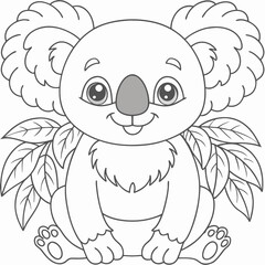 Fototapeta premium Adorable Koala Coloring Pages for Kids and Adults to Enjoy